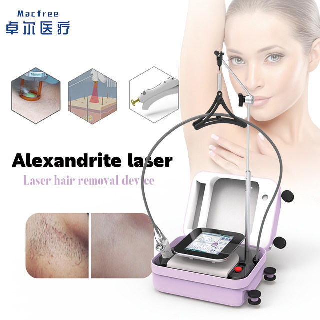 सौंदर्य उद्योग में आसान संचालन के लिए स्मार्ट टच स्क्रीन के साथ 755nm Alexandrite मिनी डायोड लेजर
